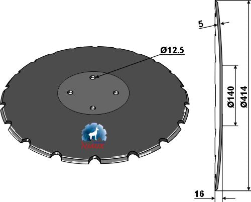 Skive med hak Ø414x5
