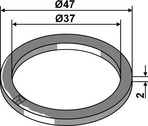 Afstandsring Ø47x2xØ37