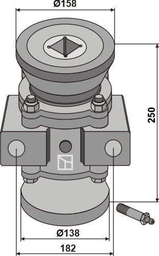 Leje komplet til 50x50 firkantet aksel