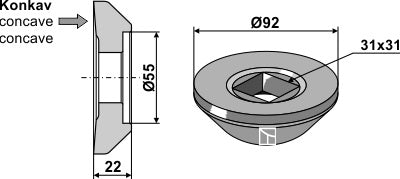 Flange udvendig Ø92