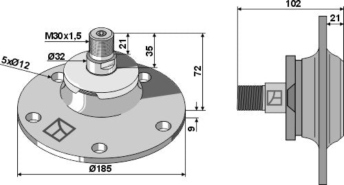 Leje - venstre gevind