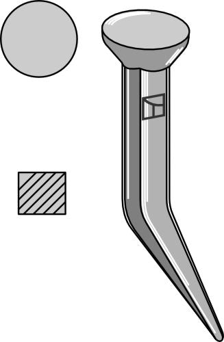 Svejset harvetænder med krave