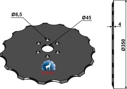 Frøsåmaskine skive Ø350x4