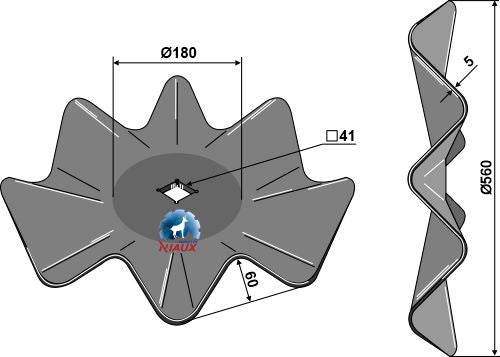 Bølget skive Ø560x5