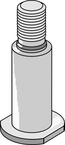 Aksel med gevind M30x3,5