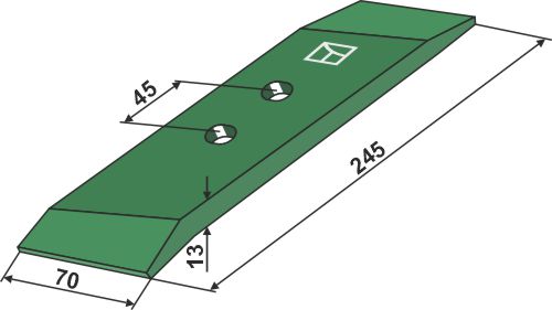 Vendbart punkt DWSL 70x13 - venstre