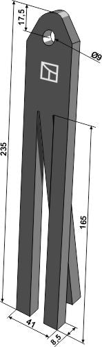 Gummipadler til vinstokstammer 235x41