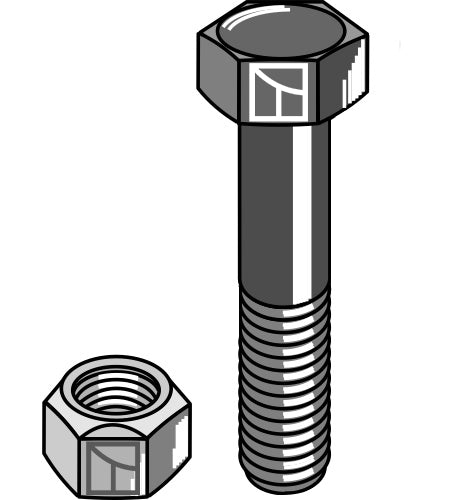 Sekskantbolt M20x1,5x80 med selvlåsende møtrik