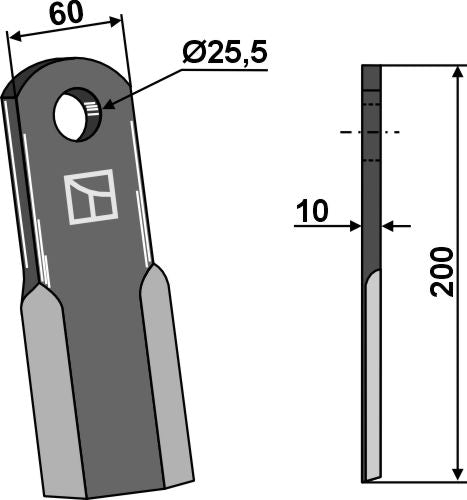 Lige klinge 80 x 40 mm