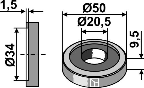 Skive Ø50x9,5xØ20,5