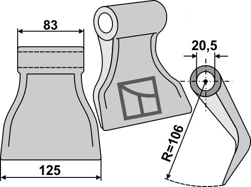 Beskæringshammer 125 x 83 mm