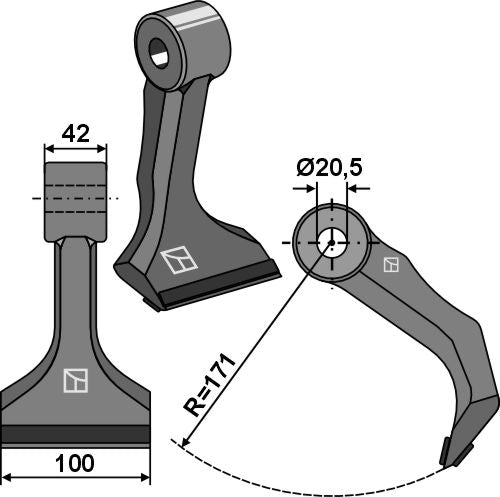 Beskæringshammer 100x42 mm - PTA
