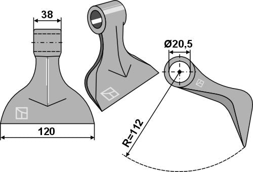 Beskæringshammer 120x38 mm