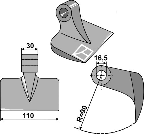 Beskæringshammer 110x30 mm
