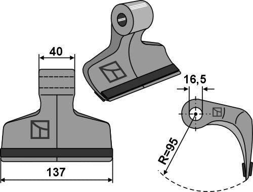 Beskæringshammer 137x40 mm - PTA