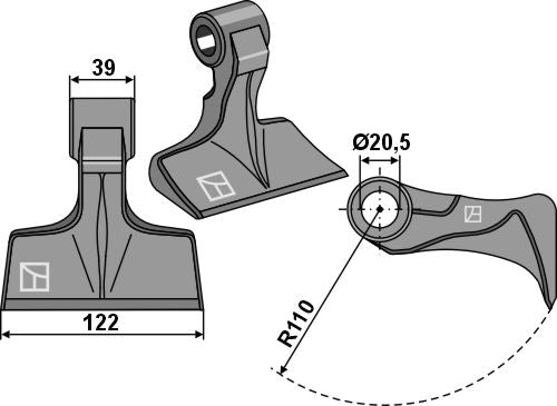 Beskæringshammer 122x39 mm