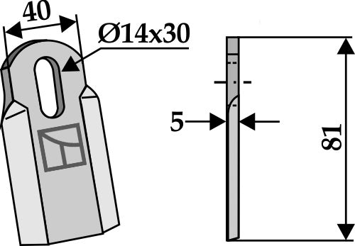 Lige klinge 81 x 40 mm