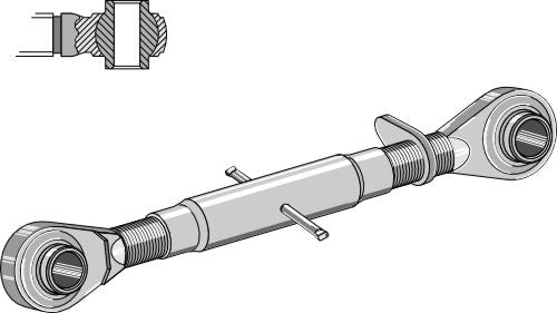 Top-links med hærdet tie-rod M27x3