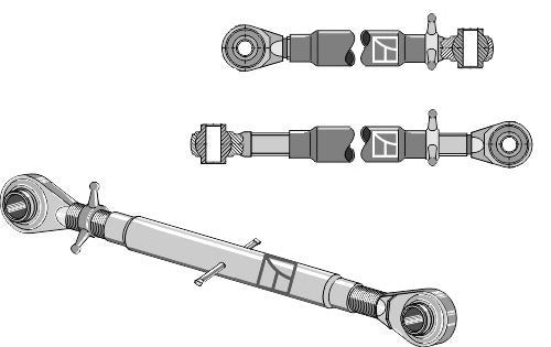 Top-links med hærdet tie-rod M36x3