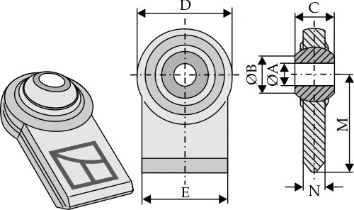Kugleledterminaler til nedre led, der skal svejses