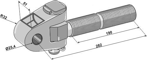 Drejeligt forbindelsesstang M36x3