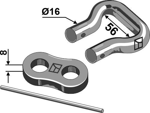 Sjækeltype-konnektor Ø16