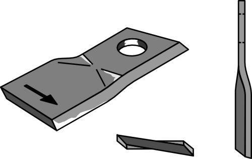 Roterende plæneklipperblad 118 x 48 mm