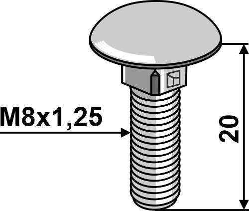 Skruer med skivehoved M8x1,25x20 - galvaniseret uden møtrik