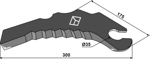 Rundballekniv 300 mm