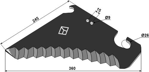 Rundballekniv 360 mm