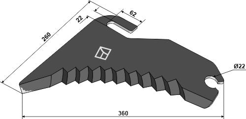 Rundballekniv 360 mm - hårdmetalbelagt