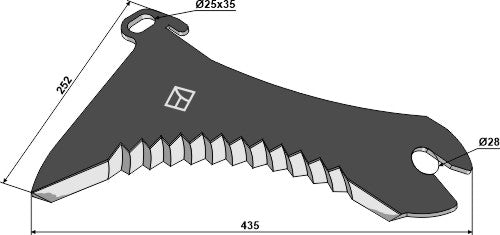Silage kniv med hård metaloverflade 345 mm
