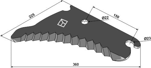 Rundballekniv 360 mm