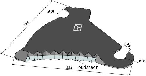 Rundballekniv 334 mm - DURAFACE