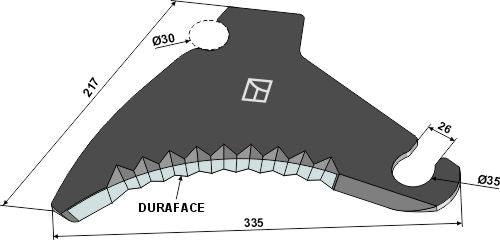 Rundballekniv 335 mm - DURAFACE