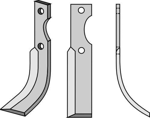 Klinge 195 x 40 mm, højre