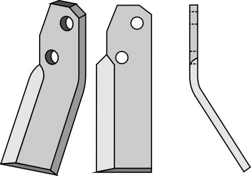 Roterende tand 194 x 60 mm, højre