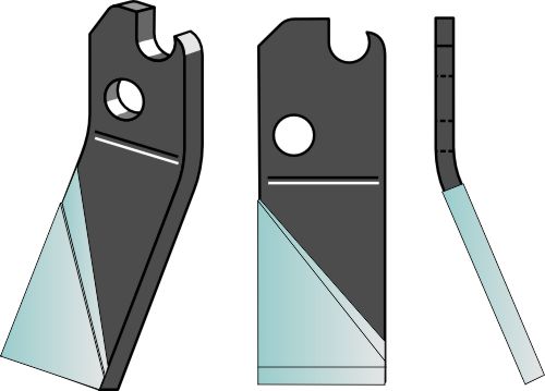 Roterende tand DURAFACE 210x70 mm, højre