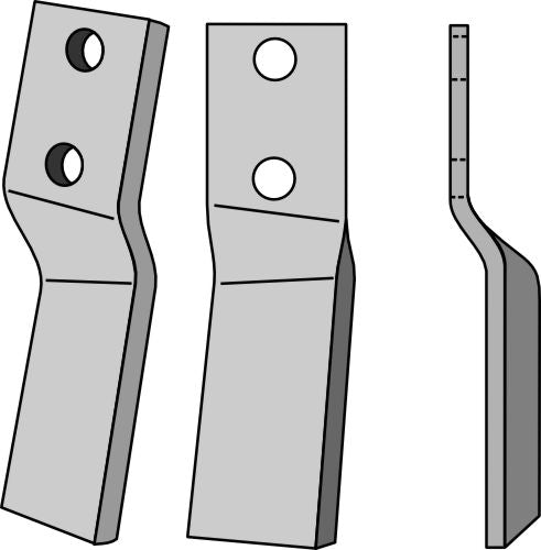 Roterende tand 235 x 60 mm, højre