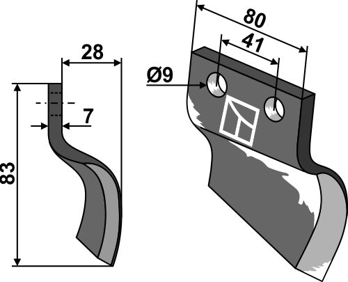 Trencherblad - højre model