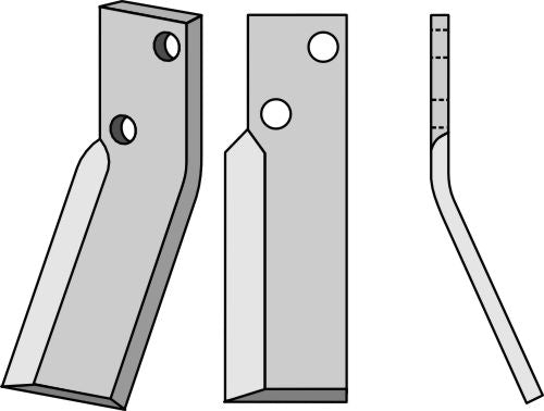 Roterende tand 195x60 mm, højre