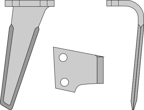 Tænder til rotorharver 310 mm, højre