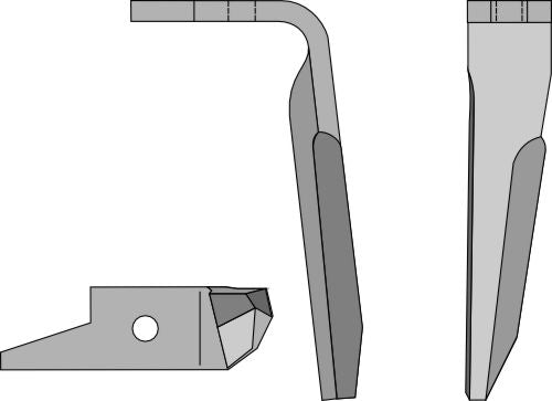 Tænder til rotorharver 300 mm, højre