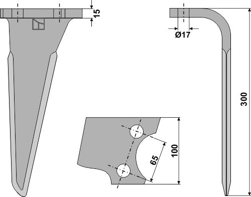 Tænder til rotorharver, højre