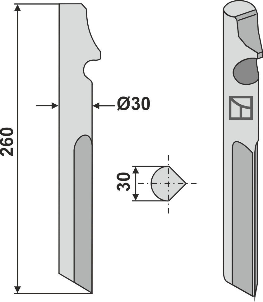 Roterende tand 260 mm