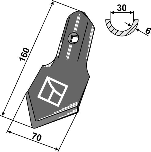 Vakiomallinen osake K46 70 mm