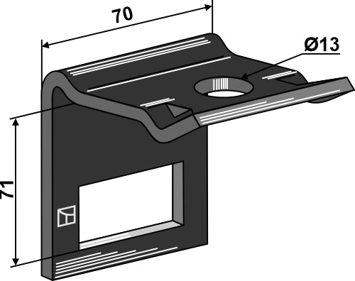 Kiinnike piikkiin 40x12, vahvistusjousella 40x10