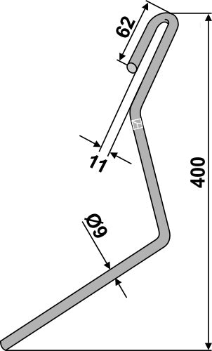 Seuraava piikki Ø9 mm, vasen