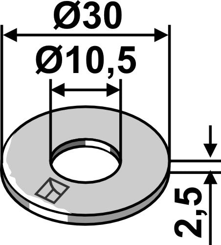 Aluslevy Ø30x2,5xØ10,5