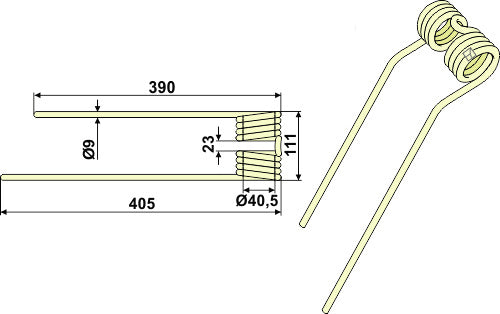 Tedder-piikki Ø9 - oikea